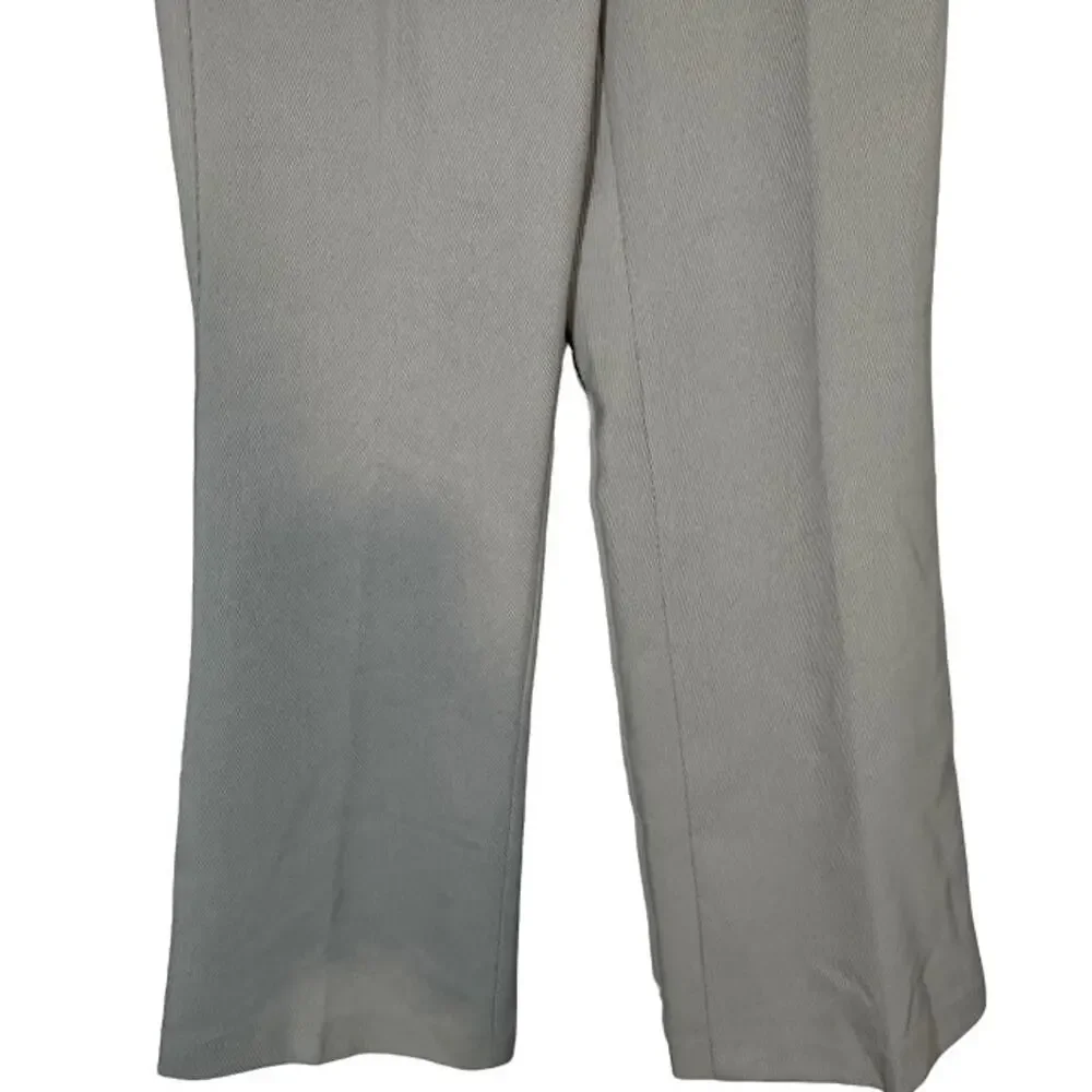 Ann Taylor Gray Textured The Belted Boot High Rise Full Length Pants Women Sz 8